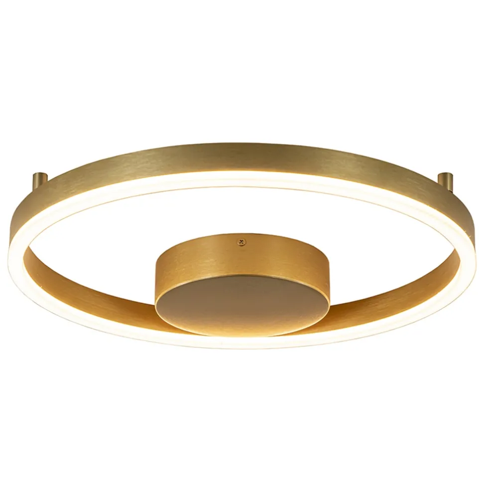 Design LED plafond/wandlamp ring goud