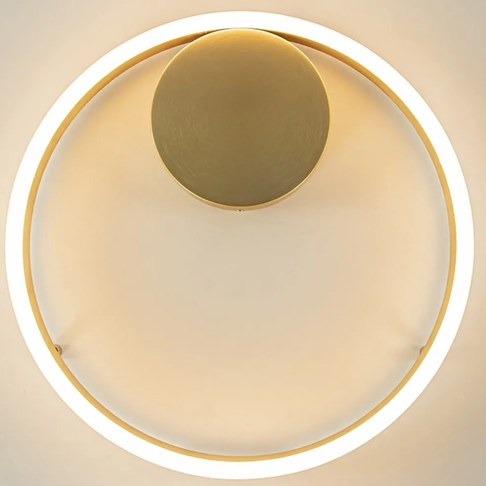 Design LED plafond/wandlamp ring goud