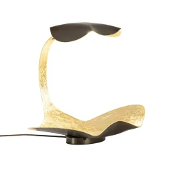 Design LED Tafellamp brons met goldleaf