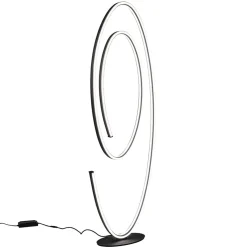 Design LED vloerlamp ovaal mat zwart dimbaar