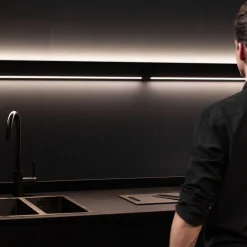 Design LED wandlamp zwart met Gesture Control 90 cm