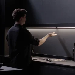 Design LED wandlamp zwart met Gesture Control 180 cm