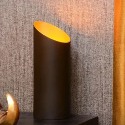 Design tafellamp uplighter mat zwart met goud