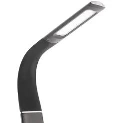 Design tafellamp zwart met klok en dimbaar LED