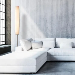 Design vloerlamp cilinder opaal glas met dimbaar LED