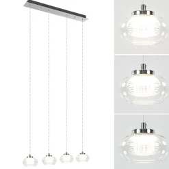 Dimbare LED hanglamp chroom met helder glas