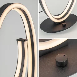 Dimbare LED tafellamp mat zwart ovaal