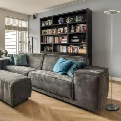 Dimbare LED uplighter vloerlamp nikkel