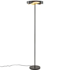 Dimbare LED vloerlamp zwart met goud