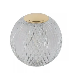 Dimbare tafellamp transparant/goud oplaadbaar