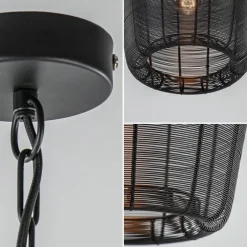 Draad hanglamp Adeta mat zwart Ø31 cm