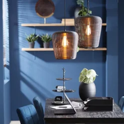 Draad hanglamp Adeta mat zwart Ø31 cm