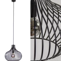 Draadhanglamp medium zwart 38cm