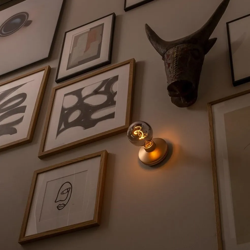Draadloze wandlamp oplaadbaar goud met smoke