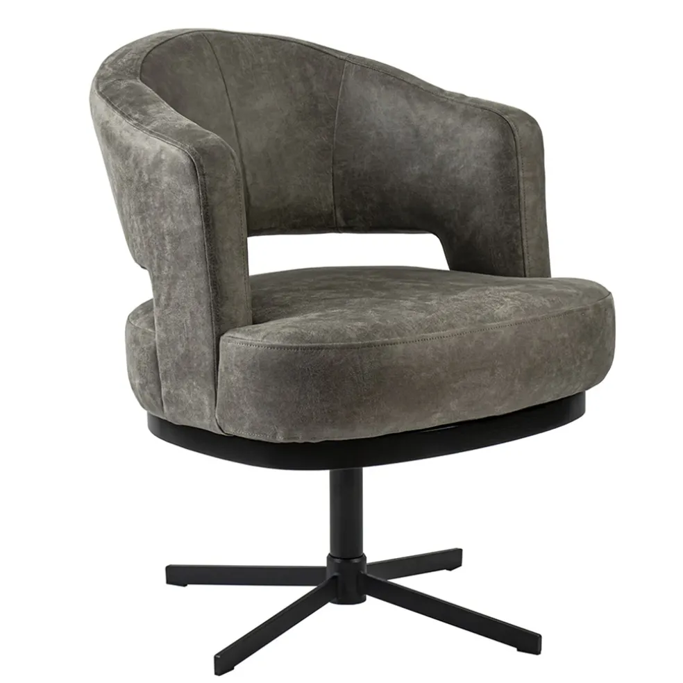 Draaibare armstoel bull-leder met return-system