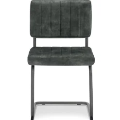 Eetkamerstoel hunter groen met zwart onderstel