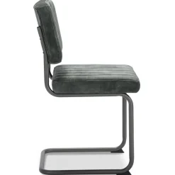 Eetkamerstoel hunter groen met zwart onderstel