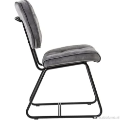 Eetkamerstoel velours grijs met zwart