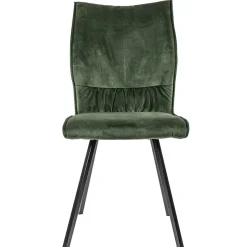 Eetkamerstoel velvet groen met zwart