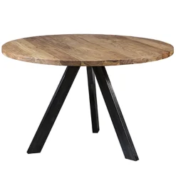 Eettafel Acaciahout 3-poot zwart Ø120