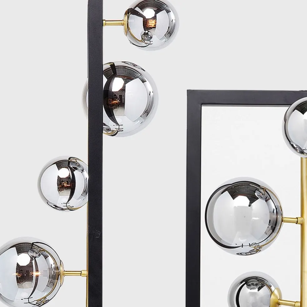 Elegante luxe vloerlamp met 6 glazen bollen