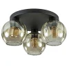 Elegante plafondlamp 3-lichts amber glas