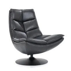 Fauteuil Sven leder - zwart