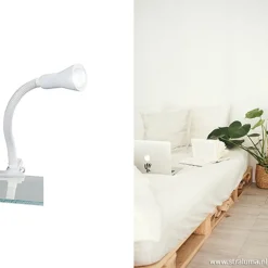 Functionele klemlamp wit verstelbaar