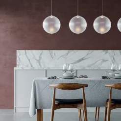 Glazen hanglamp Random Solo frosted wit 28 cm