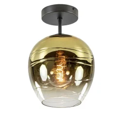 Glazen plafondlamp gold gradient met zwart