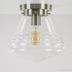 Glazen plafondlamp helder Art Deco