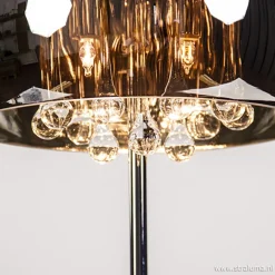Glazen tafellamp Pearl met chroom
