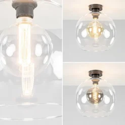 Globe plafondlamp helder glas 30 cm