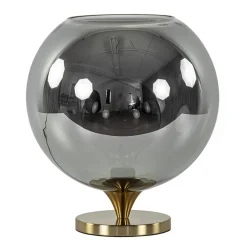 Globe tafellamp smoke/titanium met gouden voet