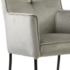 Grijs/beige eetkamerstoel met wieltjes gr 2