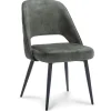 Grijs/groene eetkamerstoel met zwarte pootjes