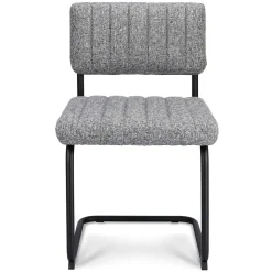 Grijze eetkamerstoel met zwart frame