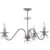 Grijze kroonluchter met bloem/kristal