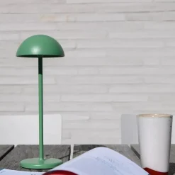 Groene LED buitenlamp op batterij oplaadbaar