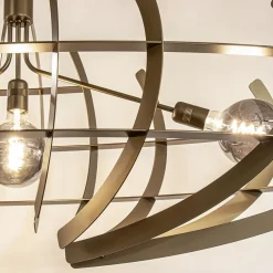 Grote design hanglamp ovaal oud messing