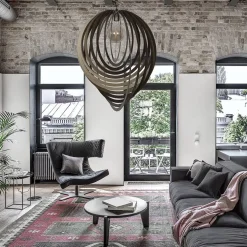 Grote design hanglamp ringen platinum 80 cm