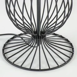 Grote draad tafellamp met zwarte kap