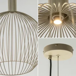 Grote eettafelhanglamp draad mat zand