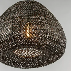 Grote hanglamp Finou antiek brons met zwart