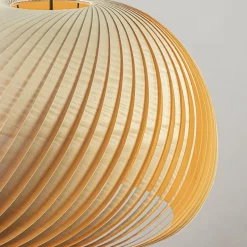 Grote hanglamp hout naturel rond 60 cm