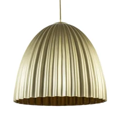 Grote hanglamp mat goud met relief 50 cm