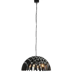 Grote koepel hanglamp Dome mat zwart metaal