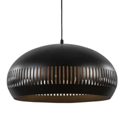 Grote koepel hanglamp zwart met goud 50 cm