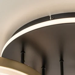 Grote LED Plafondlamp goud/zwart 3-standen dimbaar