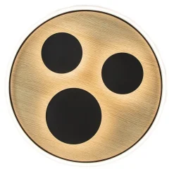 Grote LED plafondlamp zwart met houtlook dimbaar